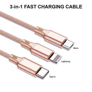 3-in-1 6ft Charging Cable