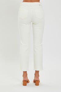 Cream Denim Cropped Pants