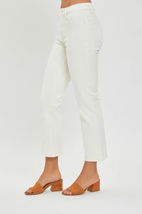 Cream Denim Cropped Pants