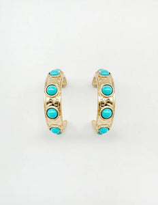 Evie Hoops - Turquoise or Pearl