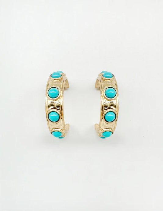 Evie Hoops - Turquoise or Pearl