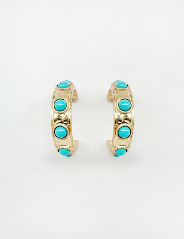 Evie Hoops - Turquoise or Pearl