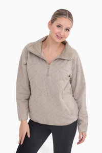 Quilted Mineral Wash Pullover - 2 Colors