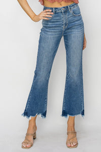 Risen Flare-Fray Jeans