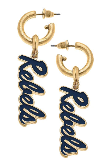 Game Day Enamel Drop Hoop Earrings - Multiple Teams