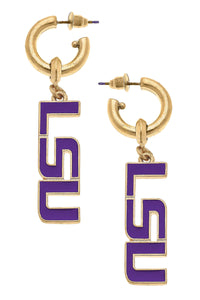 Game Day Enamel Drop Hoop Earrings - Multiple Teams