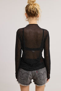 Rhinestone Layering Top - Black or Cream