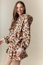 Leopard Bubble Hem Hoodie
