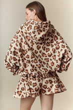 Leopard Bubble Hem Hoodie
