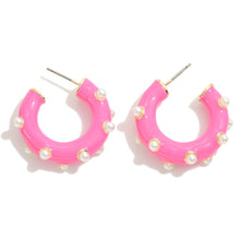 Enamel Pearl Hoops - 2 colors