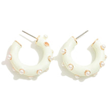 Enamel Pearl Hoops - 2 colors