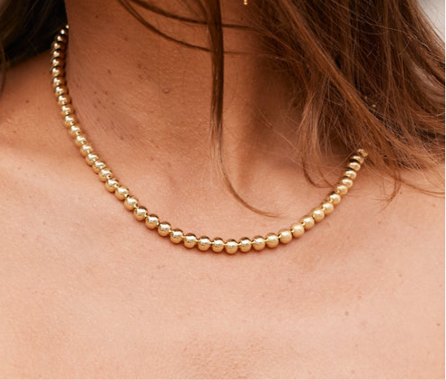 Gold Beaded Necklace - 2 Sizes