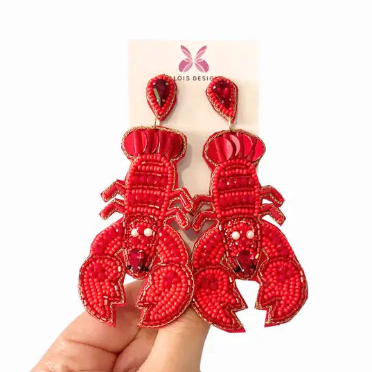 Spicy Red Crawfish Earrings