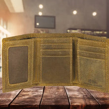 Zep-Pro Vintage Tan Leather Trifold Wallet - Multiple Options