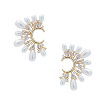 Bracha Pearl Moon Earrings