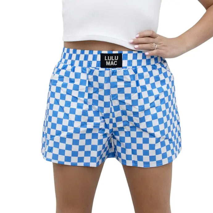 LULU MAC Blue Checkered Shorts