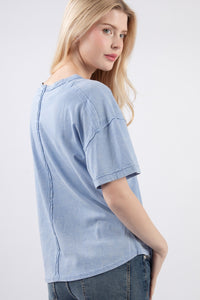 Faded Blue Curvy T-Shirt