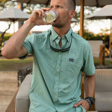 Burlebo Performance Button Up - Ocean Swell