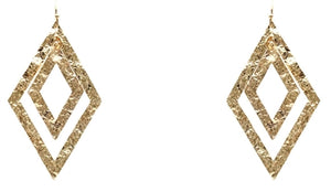 Textured Diamond Earrings - Gold & Silver