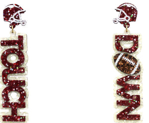 Glitter Touchdown Earrings-3 Colors