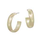 Textured Worn Hoops - Gold & Silver