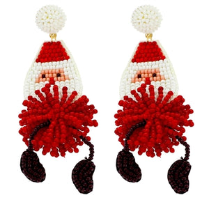 Fluffy Santa Earrings