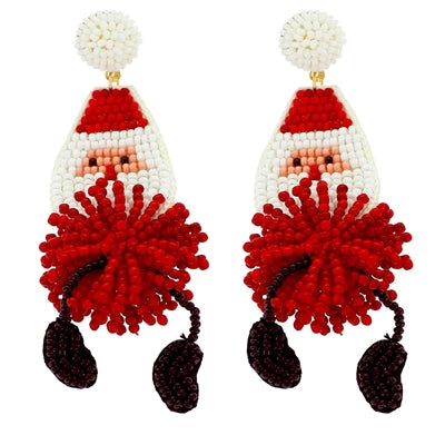 Fluffy Santa Earrings