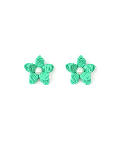 Raffia Flower Studs - 3 Colora