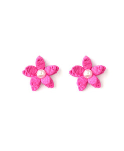 Raffia Flower Studs - 3 Colora