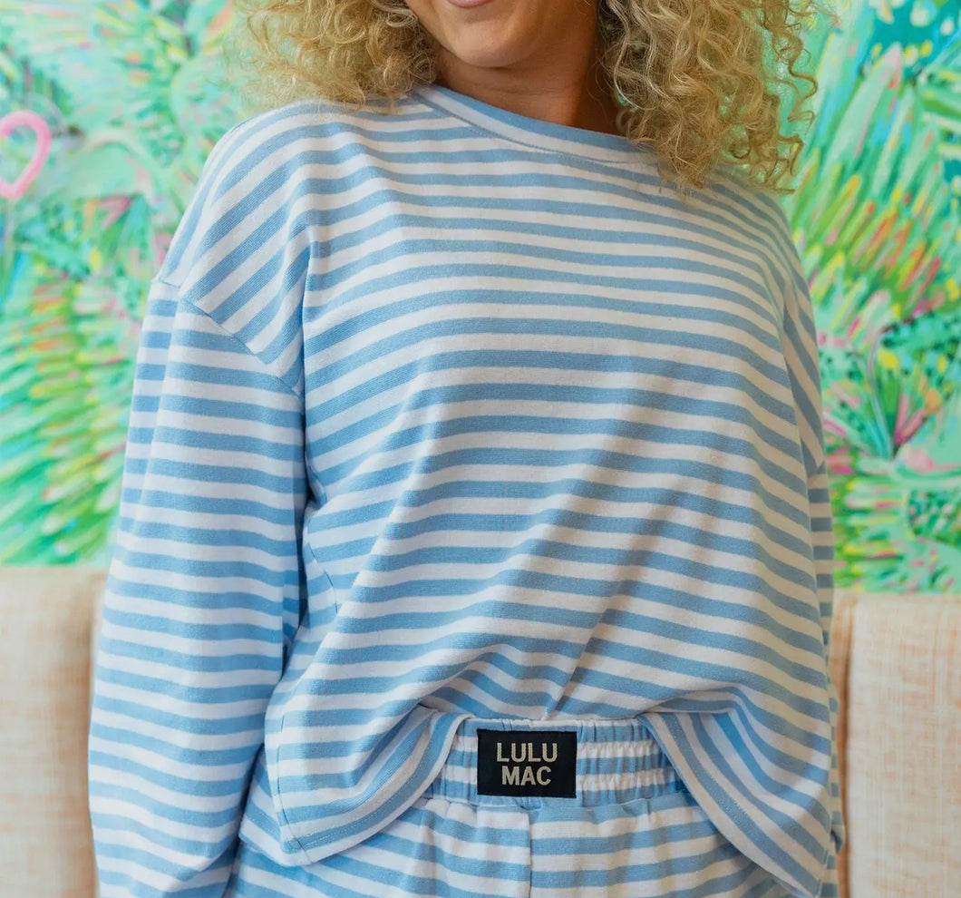 LULU MAC Light Blue Stripe Top