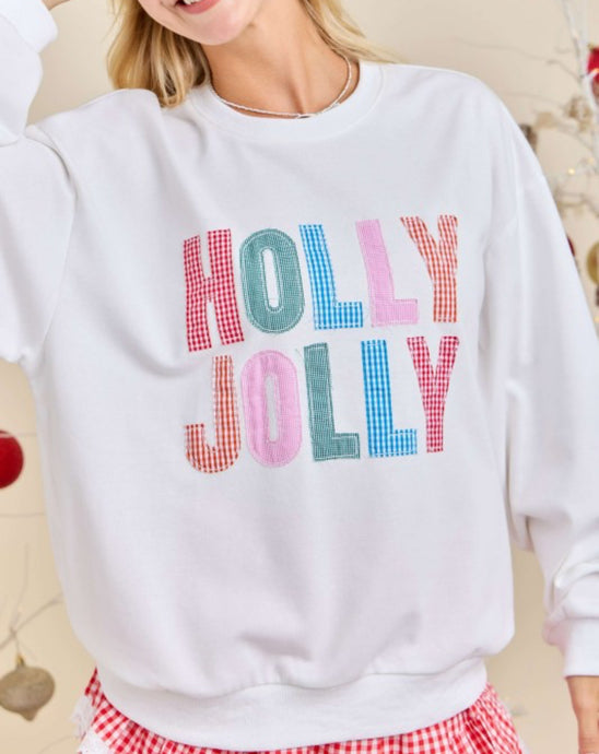 Holly Jolly Patchwork Sweatshirt