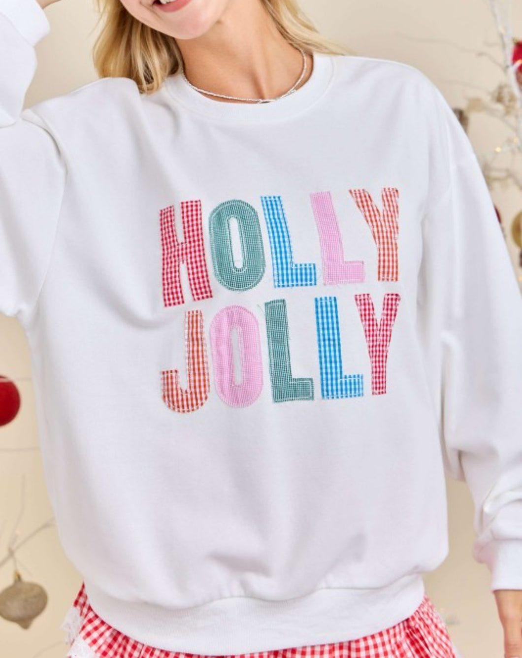 Holly Jolly Patchwork Sweatshirt