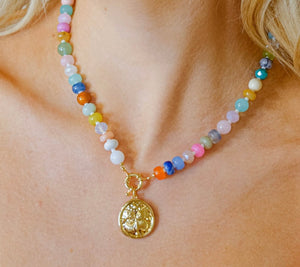 Malibu Mixed Stone Charm Necklace