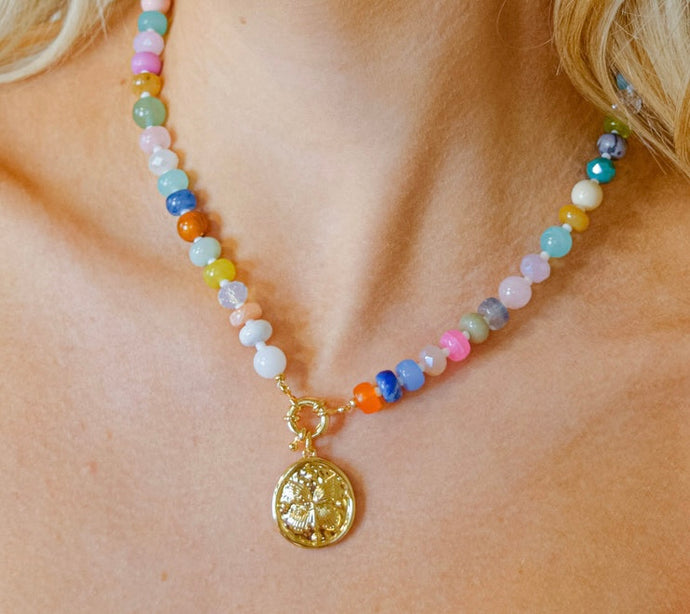 Malibu Mixed Stone Charm Necklace