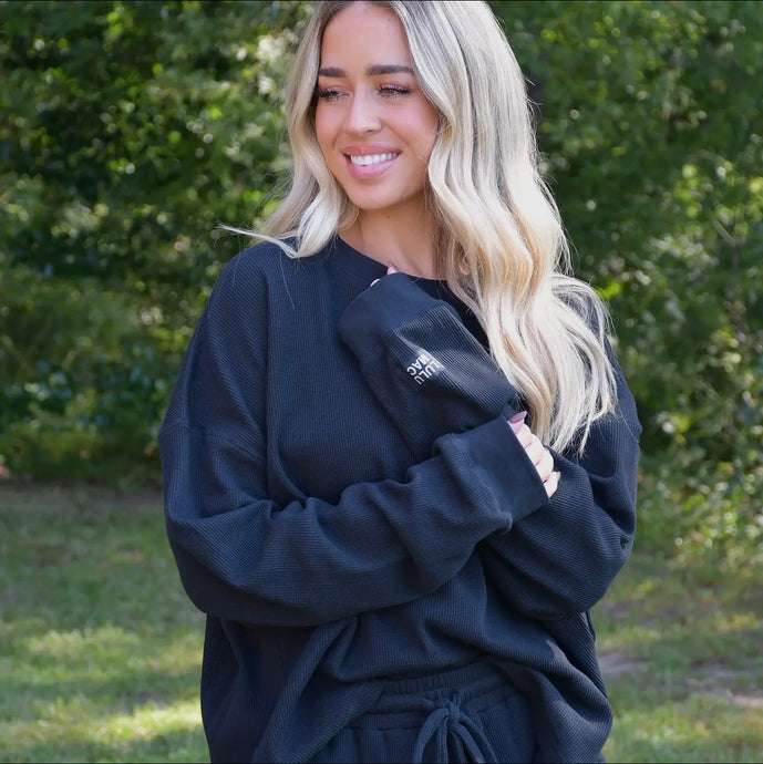 LULU MAC Black Waffle Top