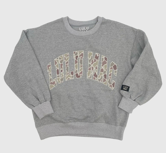 LULU MAC Light Grey Camo Sweatshirt