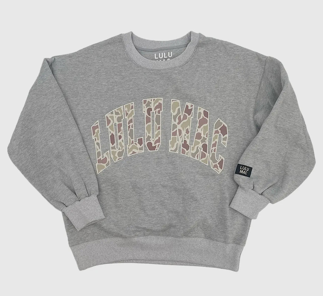 LULU MAC Light Grey Camo Sweatshirt