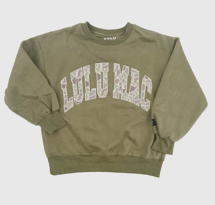 LULU MAC Green Camo Sweatshirt