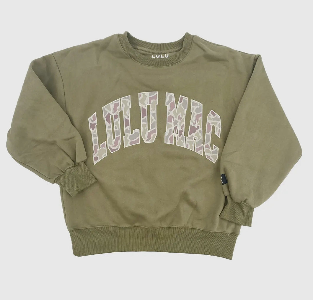 LULU MAC Green Camo Sweatshirt