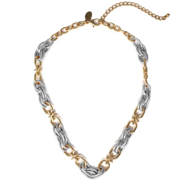 Link Up Necklace - Mixed Metal or Gold