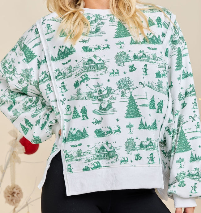 Vintage Toile Christmas Sweatshirt