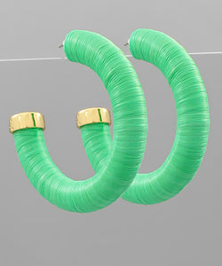 Raffia Tube Hoops - 4 Colors