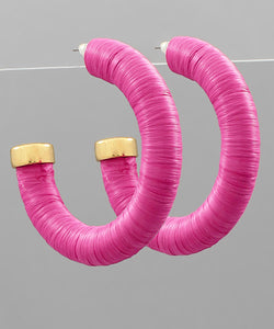 Raffia Tube Hoops - 4 Colors