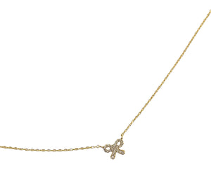 Crystal Bow Necklace - Gold or Silver