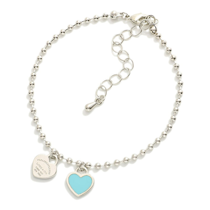 Tiff Heart Bracelet - Red or Blue