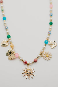Morro Bay Mixed Bead Charm Necklace