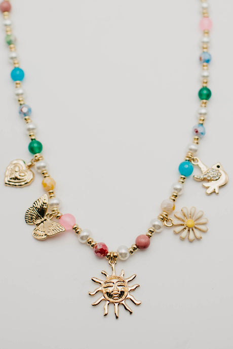 Morro Bay Mixed Bead Charm Necklace