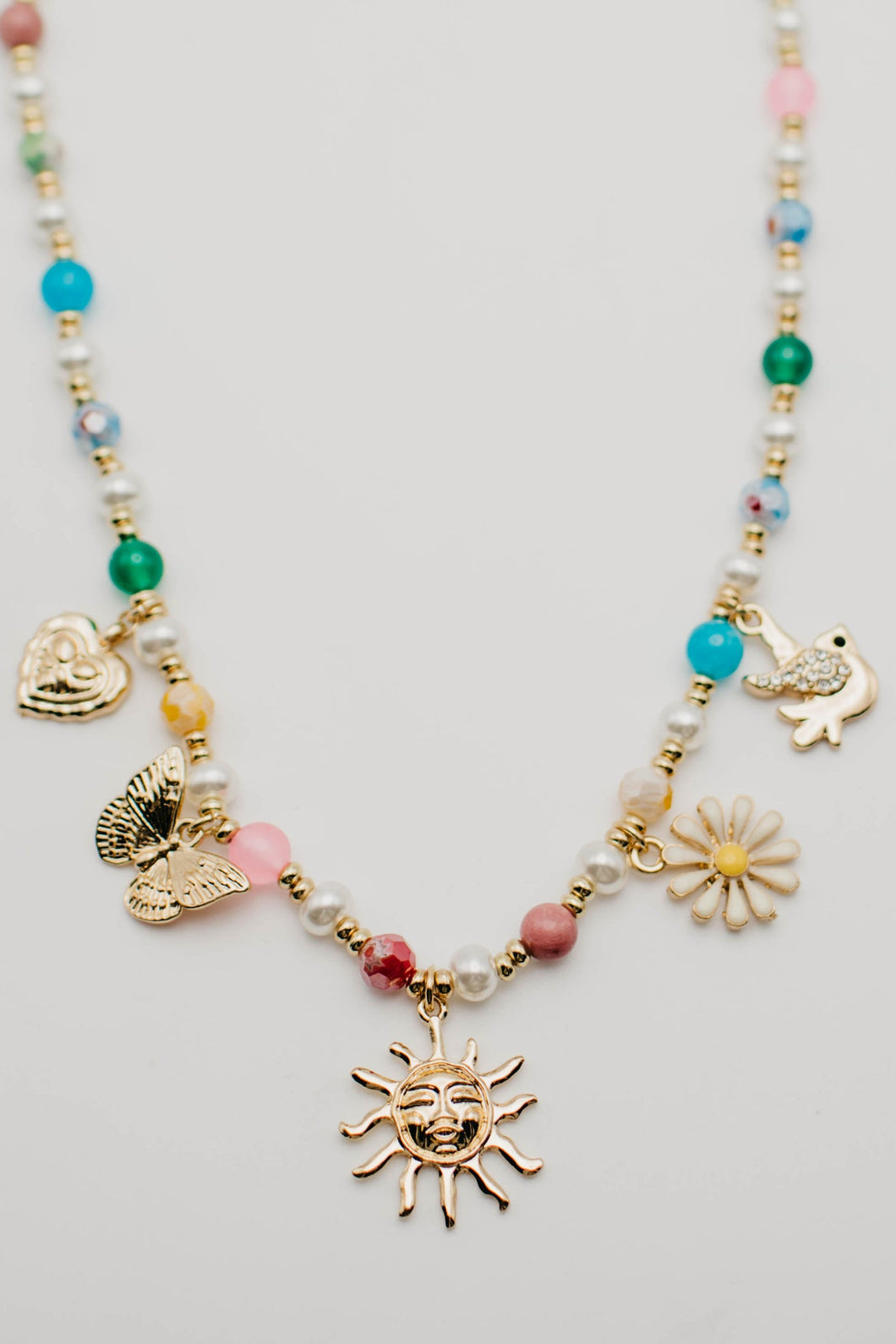 Morro Bay Mixed Bead Charm Necklace