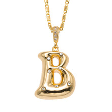 18K Gold Plated Bubbly Initial Necklace