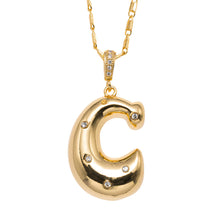 18K Gold Plated Bubbly Initial Necklace